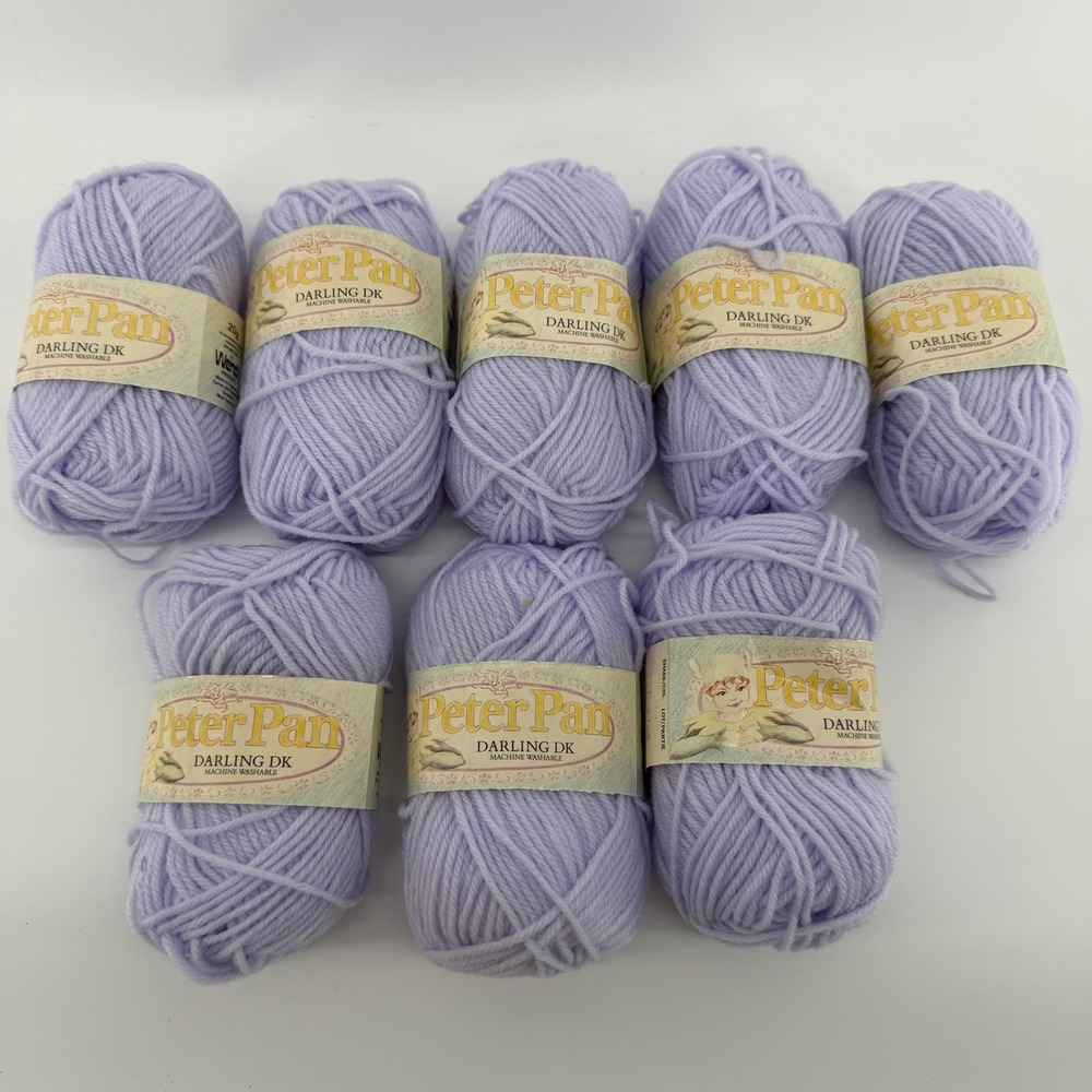 Peter Pan Darling DK Yarn Wendy Lavender Purple 8 Skeins Shade 837 Lot 9762 20g